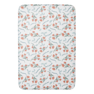 Tangerine Floral Bath Mat