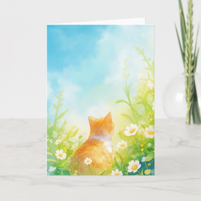 Tangerine Flower Garden Card (Front)