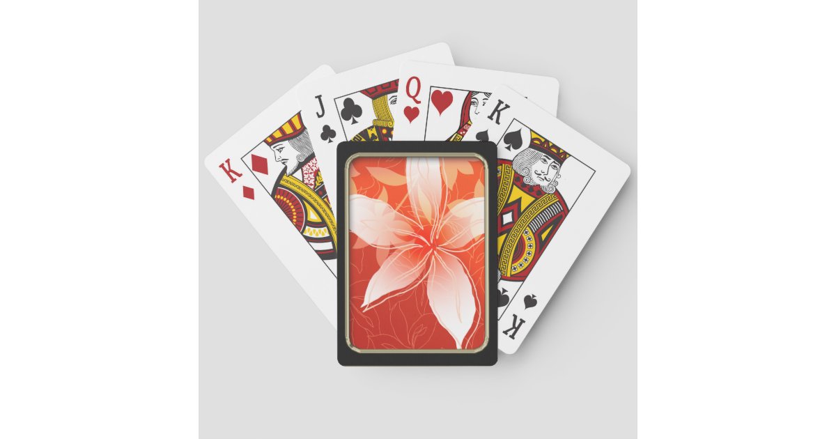 Tangerine Flower Playing Cards | Zazzle