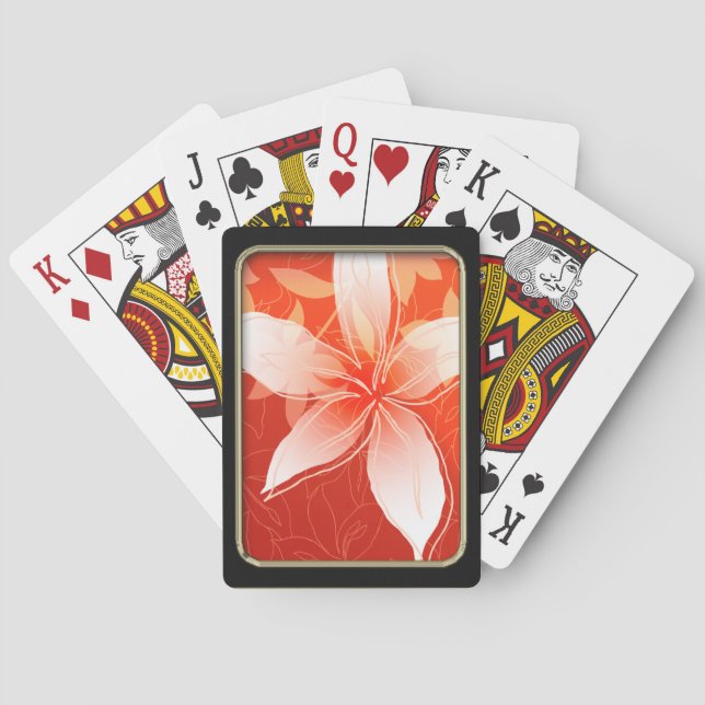 Tangerine Flower Playing Cards (Back)