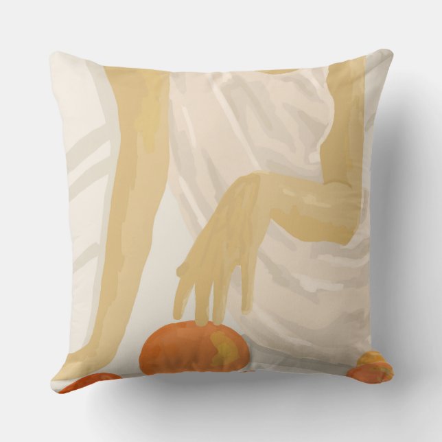 Tangerine Grace Throw Pillow (Back)