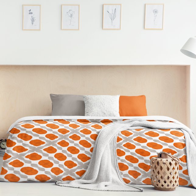 Tangerine Lattice Duvet Cover (Creator Uploaded)
