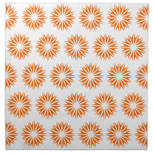 Tangerine Modern Sunbursts Cloth Napkin