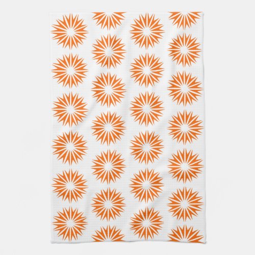 Tangerine Modern Sunbursts Towel