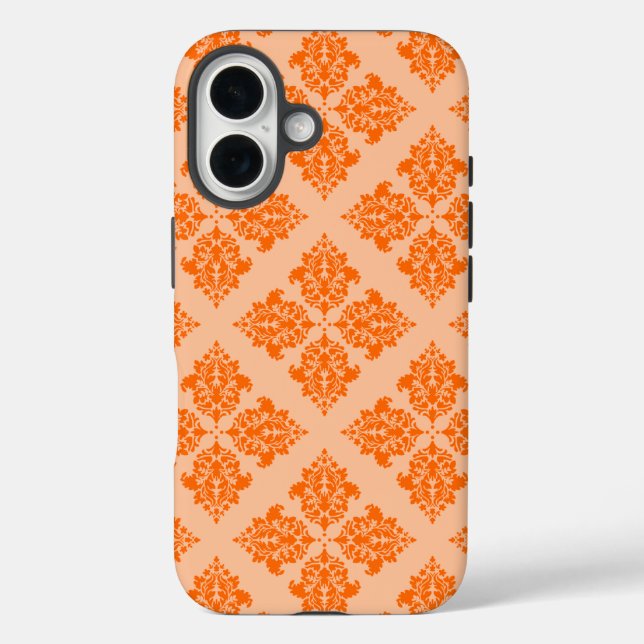 Tangerine Moroccan Damask Case-Mate iPhone Case (Back)