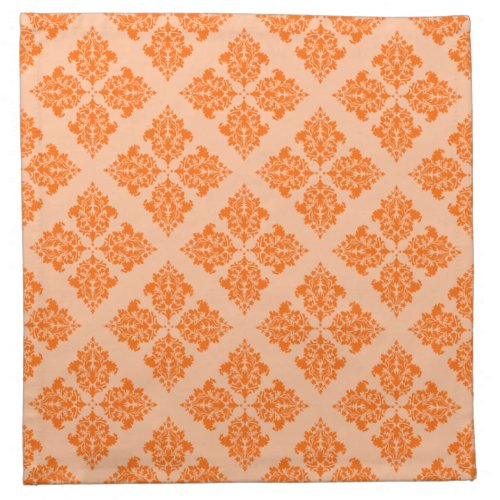 Tangerine Moroccan Damask Cloth Napkin