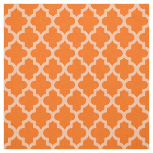 Tangerine Moroccan Moods Quatrefoil Fabric