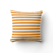 Tangerine Orange Classic Stripe Pillow