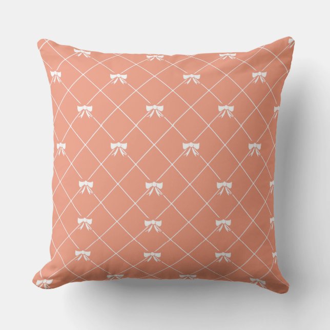 Tangerine Orange Monogram Throw Pillow (Front)