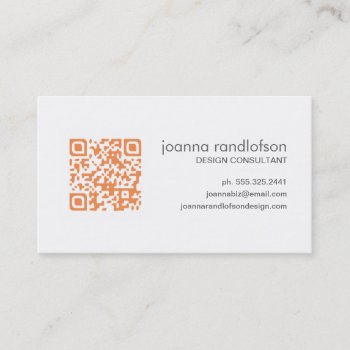 Tangerine Orange Qr Code Business Card by SublimeStationery at Zazzle