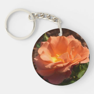 Tangerine Orange Rose Keychain