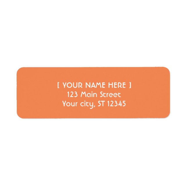 Tangerine orange simple elegant label (Front)