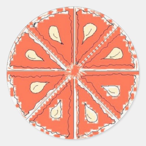 Tangerine Orange Slice Classic Round Sticker
