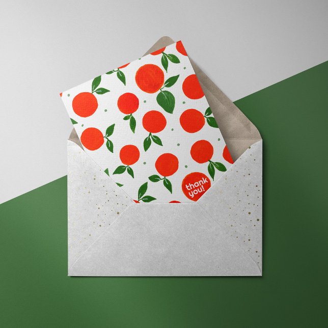 Tangerine pattern Thank You Card (Creator Uploaded)