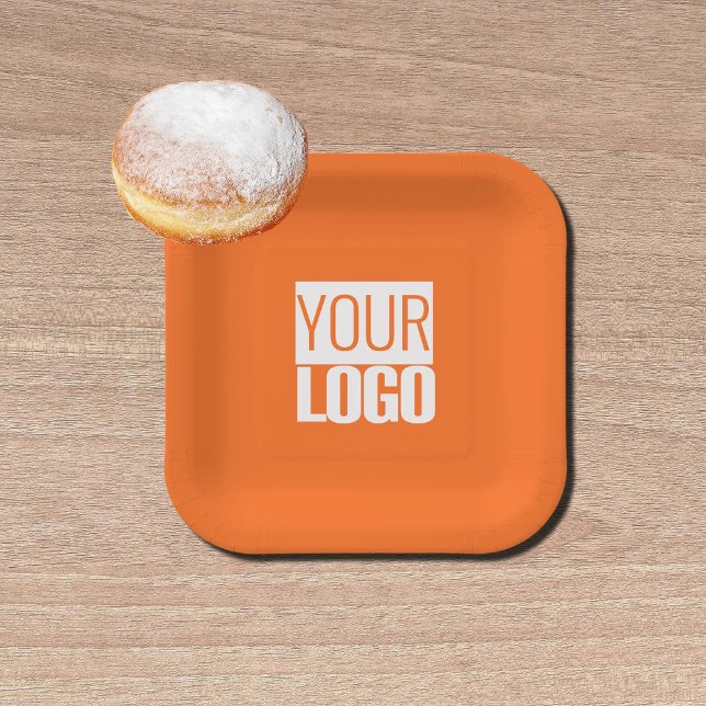  tangerine pop  - add your  logo   paper plates (Creator Uploaded)