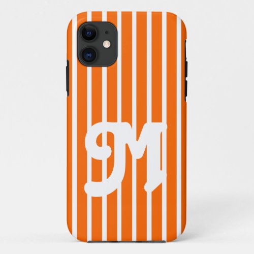 Tangerine Poppy Safari Stripe iPhone 11 Case