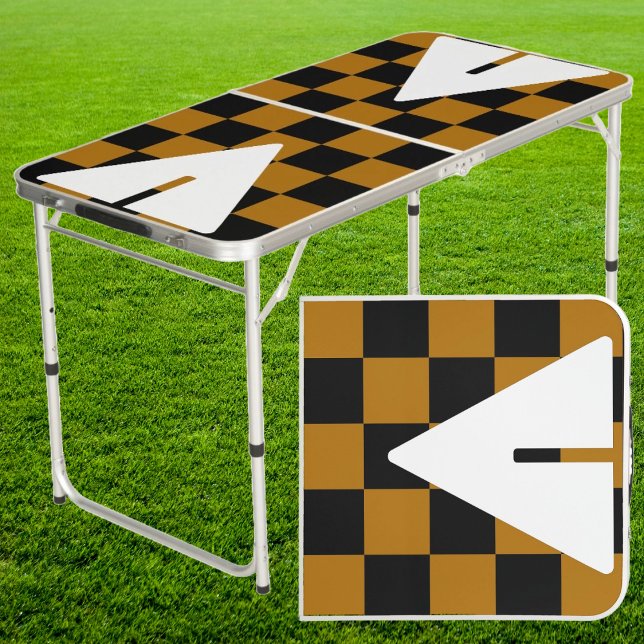 Tangerine Punk Rocker with Cup Triangles Tailgate Beer Pong Table (Creator Uploaded)