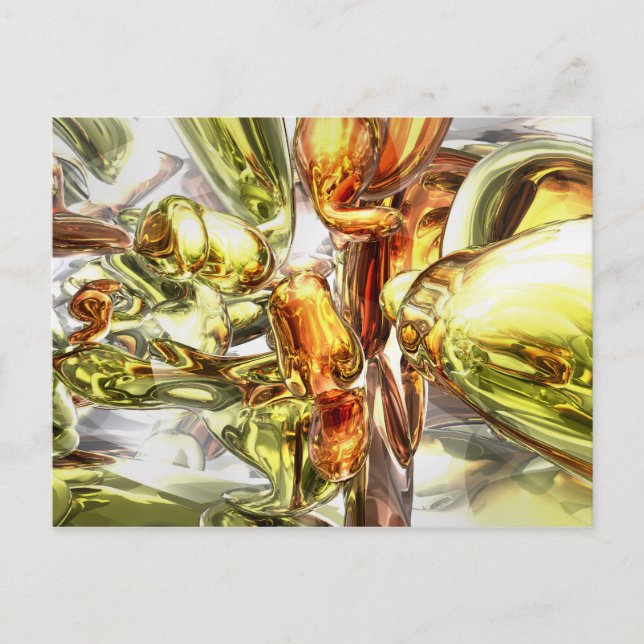 Tangerine Rapture Abstract Postcard (Front)