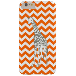 Tangerine Safari Chevron with Pop Art Giraffe Barely There iPhone 6 Plus Case