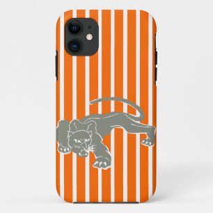 Tangerine Safari Stripe with Leopard iPhone 11 Case