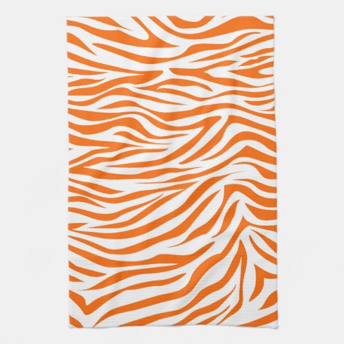 Tangerine Safari Zebra Kitchen Towel