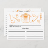 Tangerine Sketched Kitchen Tools Recipe Cards (Front/Back)