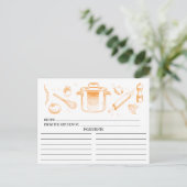 Tangerine Sketched Kitchen Tools Recipe Cards (Standing Front)