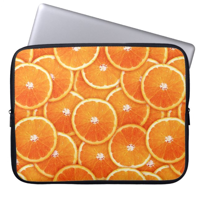 Tangerine slices laptop sleeve (Front)