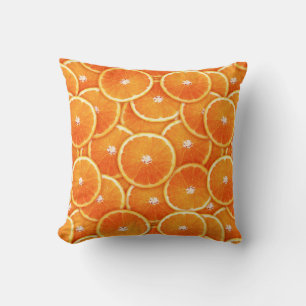 Tangerine slices throw pillow