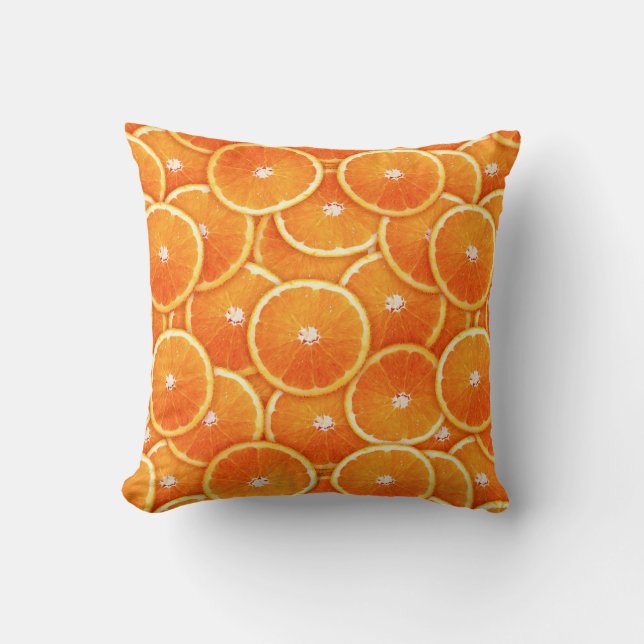 Tangerine slices throw pillow (Front)