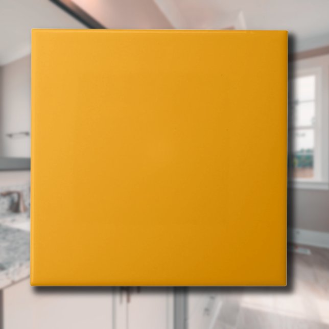 Tangerine Solid Color | Classic | Elegant Ceramic Tile (Creator Uploaded)