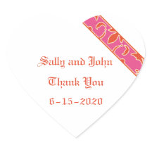 Tangerine Tango, Pink, Favor Sticker