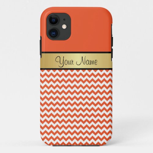 Tangerine Tango White Chevron The Perfect Custom  iPhone 11 Case