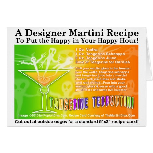 Tangerine Terror Halloween Martini Recipe Card