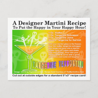 Tangerine Terror Halloween Martini Recipe Postcard