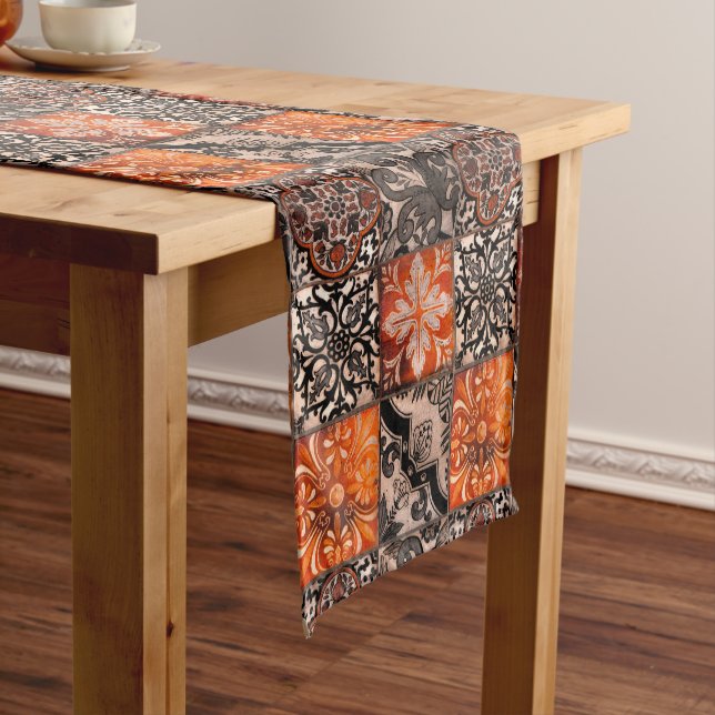 Tangerine Tile Short Table Runner (In Situ)