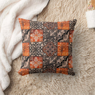Tangerine Tile Throw Pillow