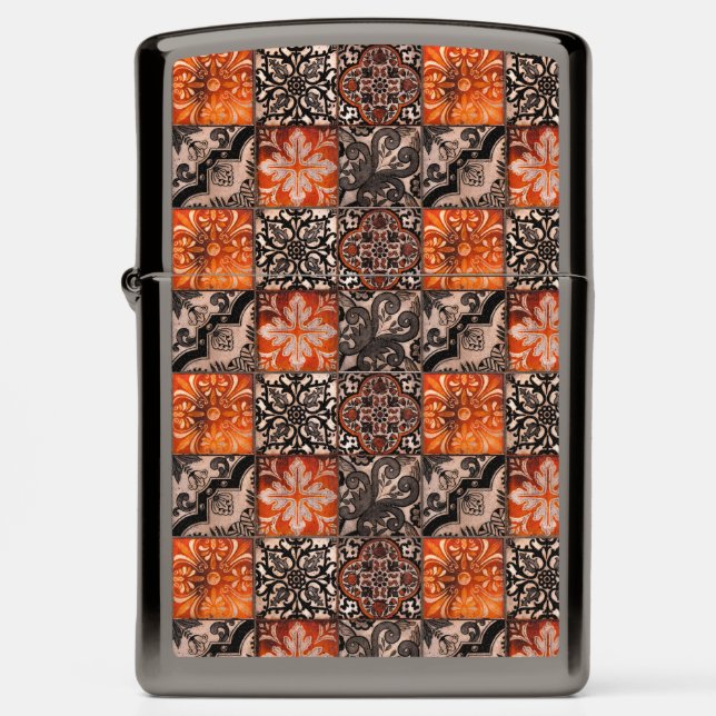 Tangerine Tile Zippo Lighter (Front)