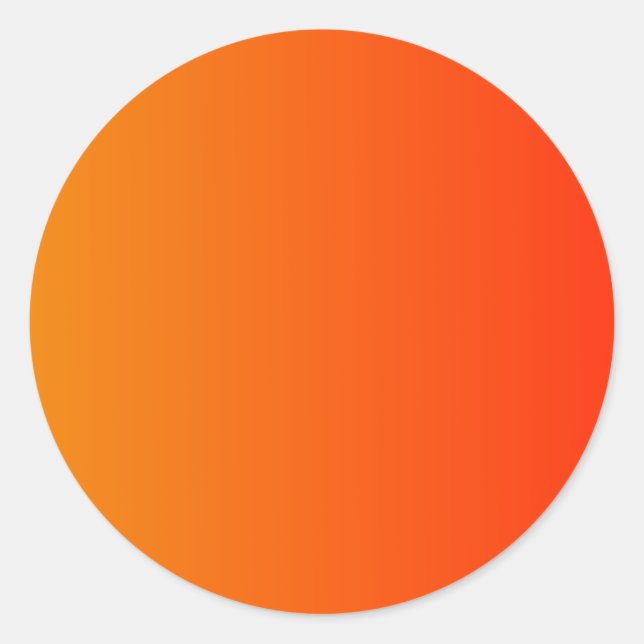 Tangerine to Scarlet Vertical Gradient Classic Round Sticker (Front)