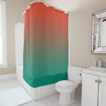 Tangerine to Teal Horizen Ombre design Shower Curtain