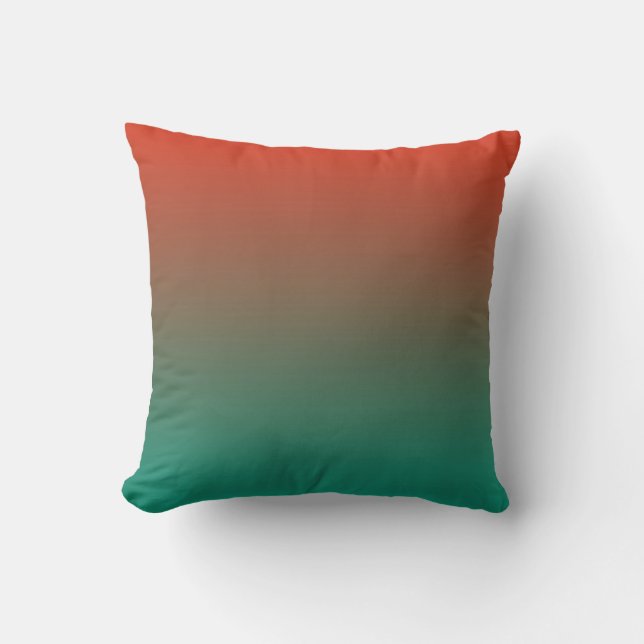 Tangerine To Teal Horizen Tones Throw Pillow (Front)