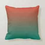 Tangerine To Teal Horizen Tones Throw Pillow