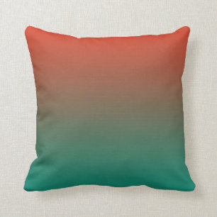 Tangerine To Teal Horizen Tones Throw Pillow