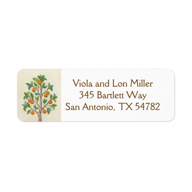 Tangerine Tree return address label (Front)