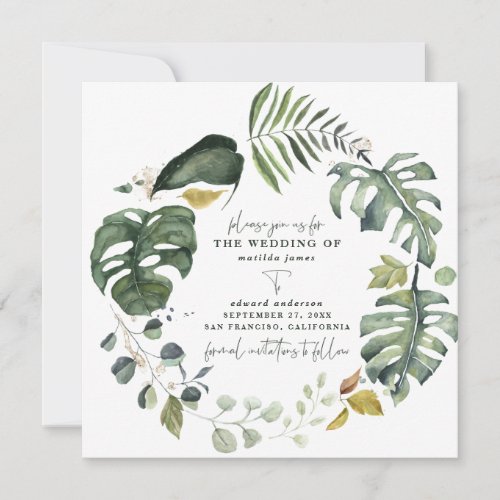 Tangerine watercolor floral wedding save the date