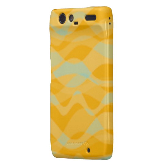 Tangerine Waves On Aqua Droid RAZR Case