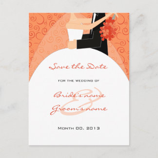 Tangerine Wedding Save the Date Postcards
