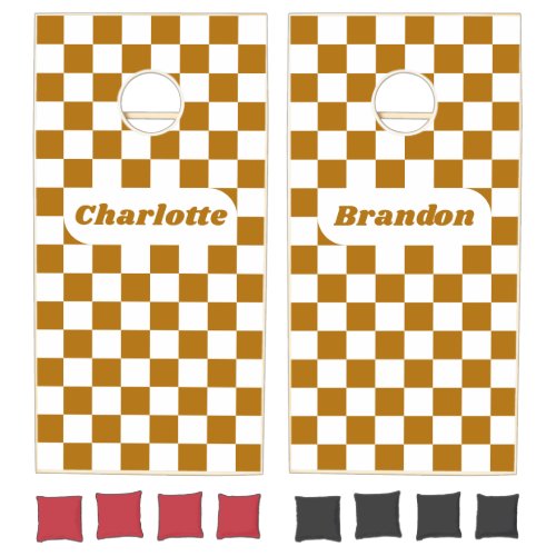 Tangerine & White Checker with Names