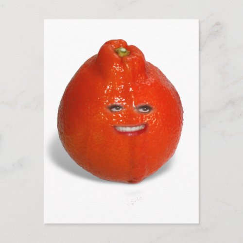 Tangerine  With Girl Face Postcard