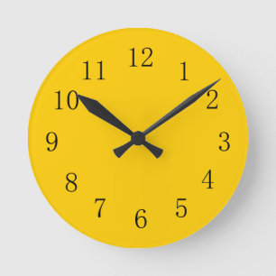 Tangerine Yellow Kitchen Wall Clock
